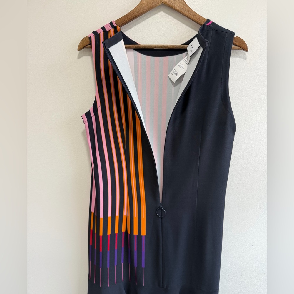 Akris Punto Striped Sleeveless Dress Size US 10 Maximalist Bold Preppy Career - Picture 9 of 13